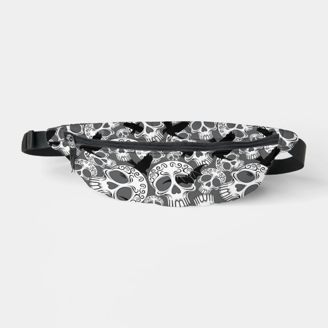 Skull Halloween Decorative Calaveras Fanny Pack (Front)