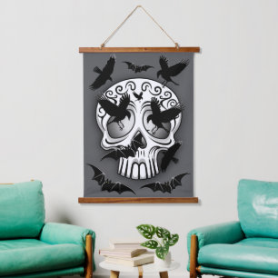 Skull Halloween Decorative Calaveras Hanging Tapestry