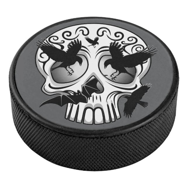 Skull Halloween Decorative Calaveras Hockey Puck (3/4)