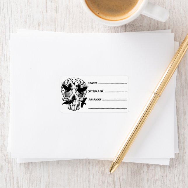 Skull Halloween Decorative Calaveras Label (Insitu)