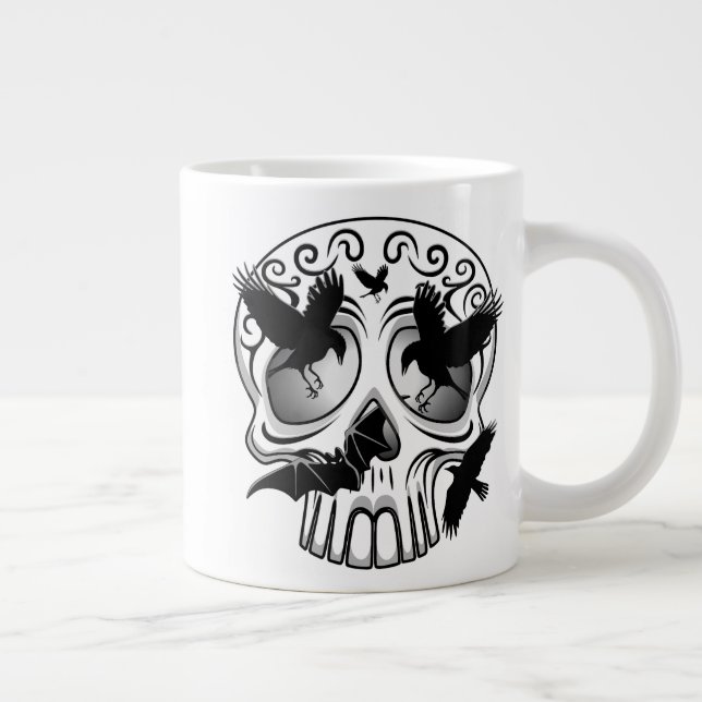 Skull Halloween Decorative Calaveras Large Coffee Mug (Right)