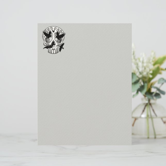 Skull Halloween Decorative Calaveras Letterhead (Standing Front)