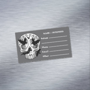 Skull Halloween Decorative Calaveras Magnetic Business Card