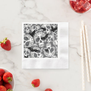 Skull Halloween Decorative Calaveras Napkin
