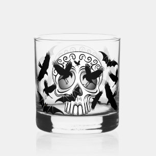 Skull Halloween Decorative Calaveras Whiskey Glass