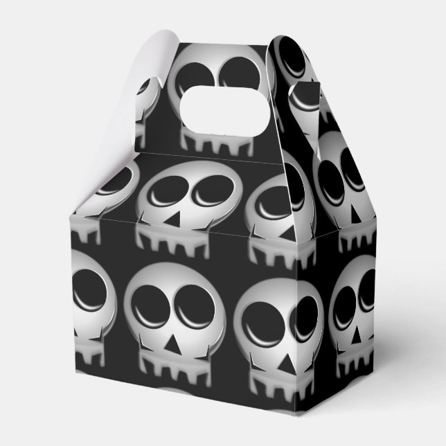 skull,halloween gift basket favor box (Front Side)