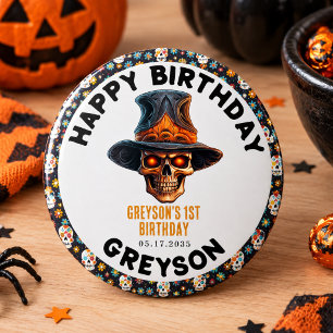 Skull Halloween Kids Costume Party – Cute & Spooky 6 Inch Round Button