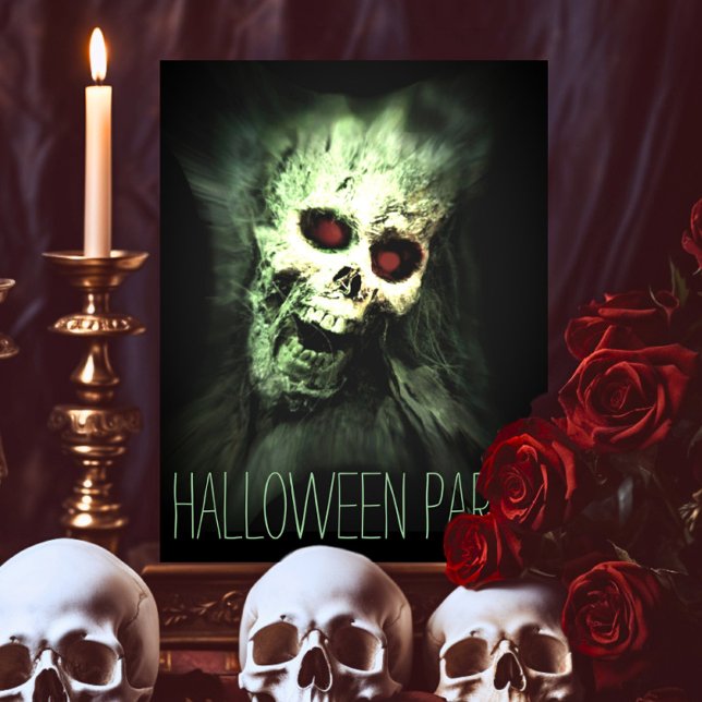 Skull Halloween Party Adult Invitations (Creator Uploaded)