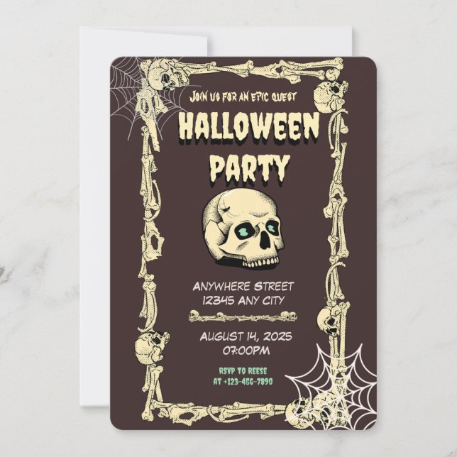 Skull Halloween Party Invitation (Front)