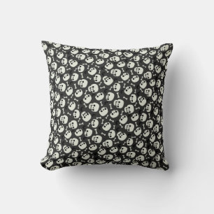 Skull Halloween Seamless Pattern Throw Pillow