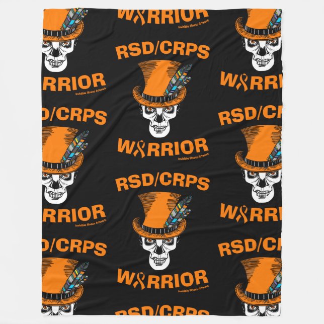 Skull/Hat...RSD/CRPS Fleece Blanket (Front)