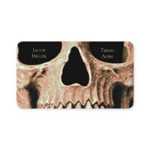 Skull Head Gothic Tan Brown Black Tattoo Shop