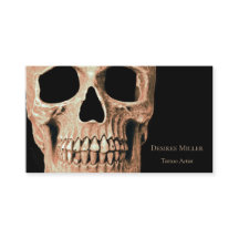 Skull Head Gothic Tan Brown Black Tattoo Shop