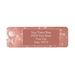 Skull Head Rose Gold Elegant Gothic Girly Glitter