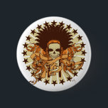 Skull Headdress 2 Button<br><div class="desc">Indian skull headdress with banners and stars. Designed for men, women and children.</div>