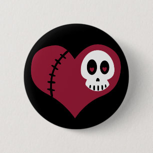 Skull Heart 2 Inch Round Button