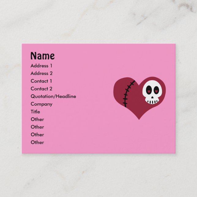 Skull Heart Business Cards (Front)