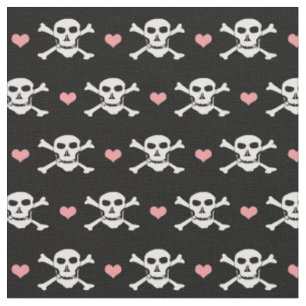 Skull & Heart fashion Fabric - Pirates / Halloween