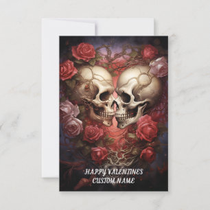 Skull Heart, Romantic, Gothic, Anti Valentines Thank You Card