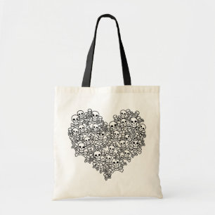 Skull Heart Tote Bag