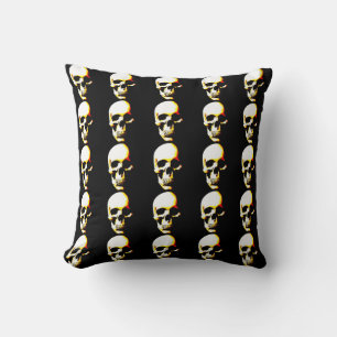 Skull Heavy Metal Fantasy Art Throw Pillow