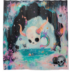 Skull Horned Sea Serpent Magical Witchy AI Art