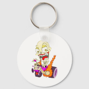 Skull Hot Rod Keychain
