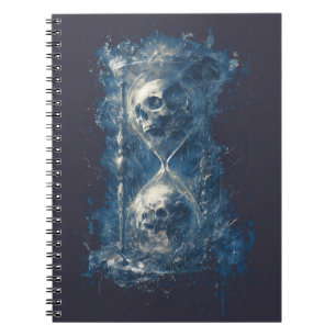 Skull Hourglass Gothic Dark Art Notebook