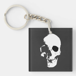 Skull, Human, Head Keychain