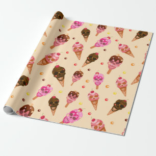 Skull Ice Cream Wrapping Paper