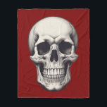 Skull Illustration Fleece Blanket<br><div class="desc">Fantasy Rock Punk Heavy Metal Art - Skull Skeleton - Digital Fantasy Art</div>