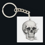 Skull Illustration Keychain<br><div class="desc">Fantasy Rock Punk Heavy Metal Art - Blue Skull Skeleton - Digital Fantasy Art</div>