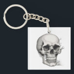Skull Illustration Keychain<br><div class="desc">Fantasy Rock Punk Heavy Metal Art - Blue Skull Skeleton - Digital Fantasy Art</div>
