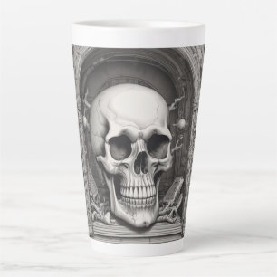 Skull Illustration Latte Mug