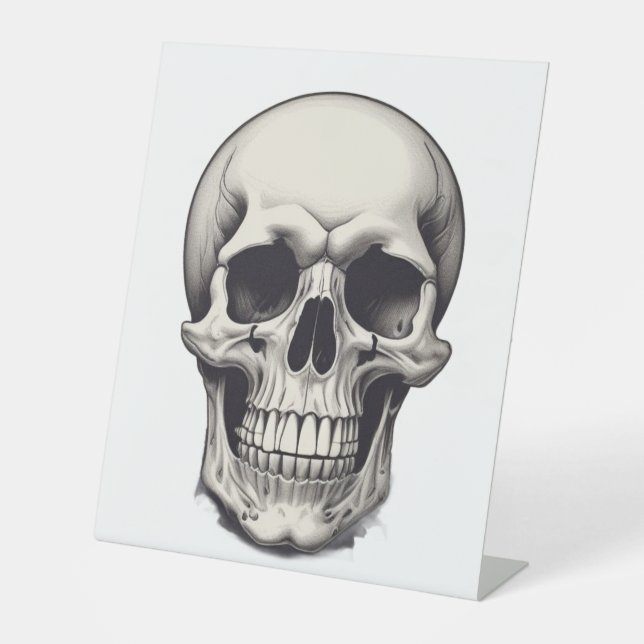 Skull Illustration Pedestal Sign (Front)