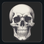 Skull Illustration Square Sticker<br><div class="desc">Fantasy Rock Punk Heavy Metal Art - Skull Skeleton - Digital Fantasy Art</div>