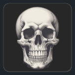Skull Illustration Square Sticker<br><div class="desc">Fantasy Rock Punk Heavy Metal Art - Skull Skeleton - Digital Fantasy Art</div>