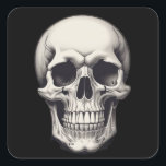 Skull Illustration Square Sticker<br><div class="desc">Fantasy Rock Punk Heavy Metal Art - Skull Skeleton - Digital Fantasy Art</div>
