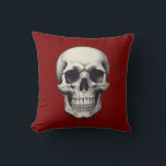 Skull Illustration Throw Pillow<br><div class="desc">Fantasy Rock Punk Heavy Metal Art - Skull Skeleton - Digital Fantasy Art</div>