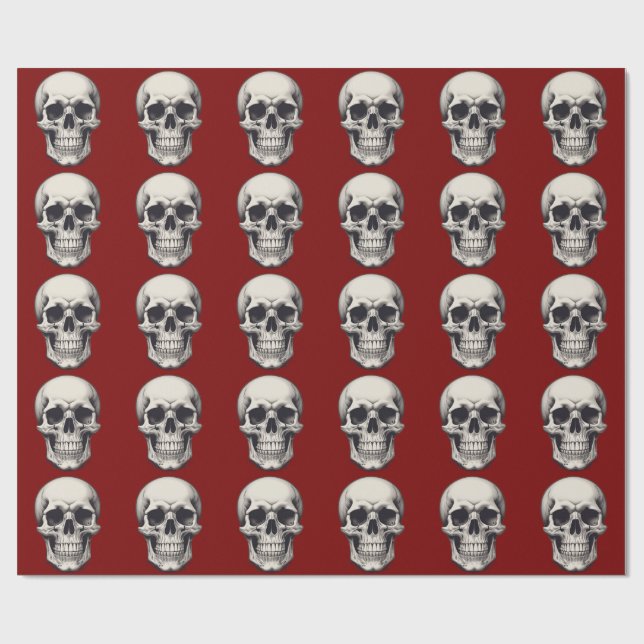 Skull Illustration Wrapping Paper (Flat)