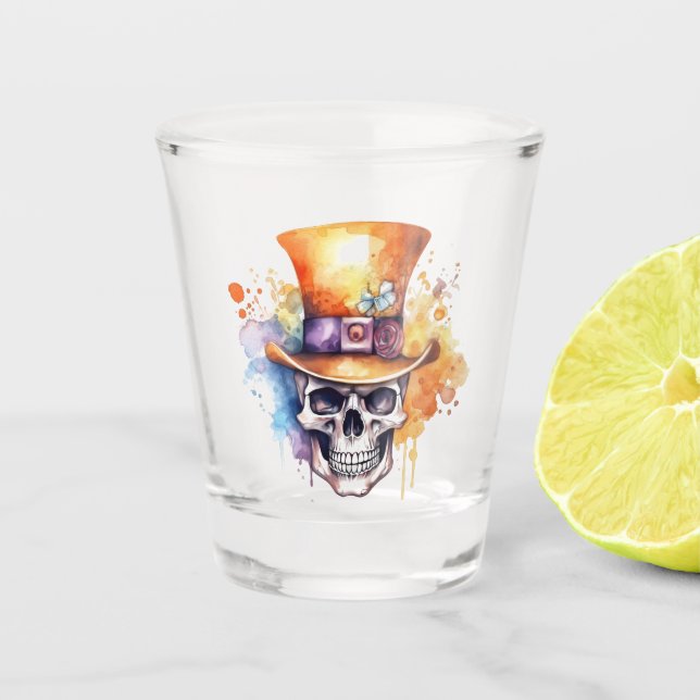 Skull in a Cylinder Shot Glass (Front)