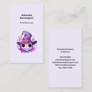 Skull in a Witch's Hat Whimsical Business Card