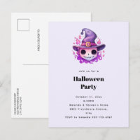 Skull in a Witch's Hat Whimsical Halloween Party