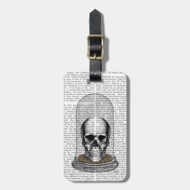 Skull In Bell Jar 2 Luggage Tag (Front Vertical)