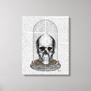 Skull In Bell Jar Canvas Print