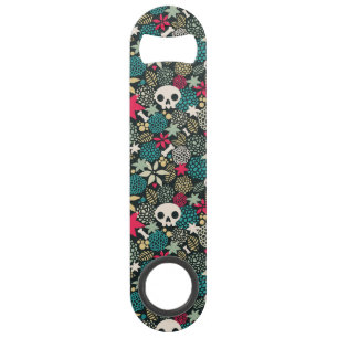 Skull in flowers bar key