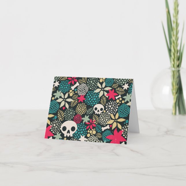 Skull in flowers card (Front)