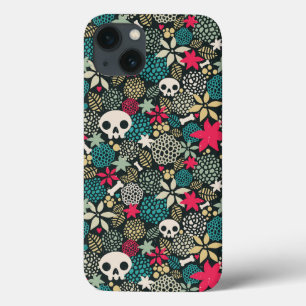 Skull in flowers iPhone 13 case