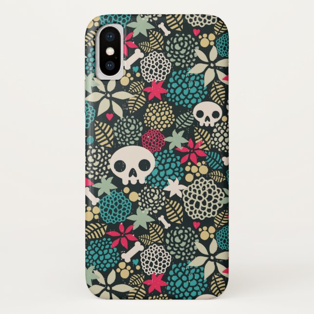 Skull in flowers Case-Mate iPhone case (Back)