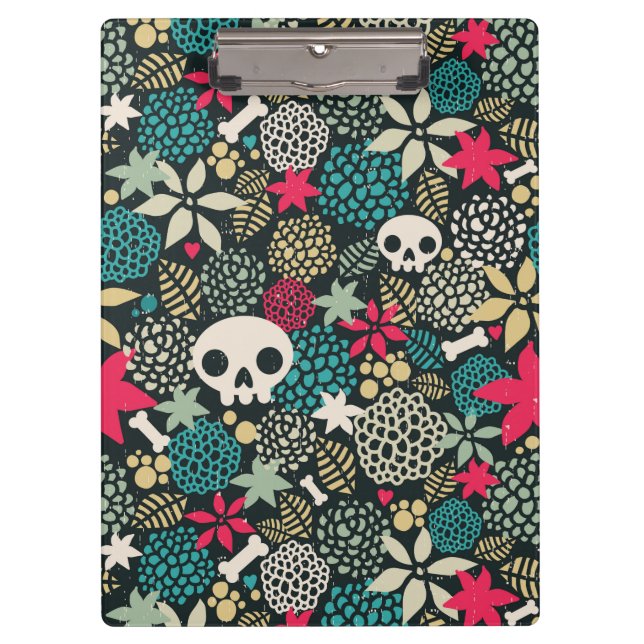 Skull in flowers clipboard (Front)
